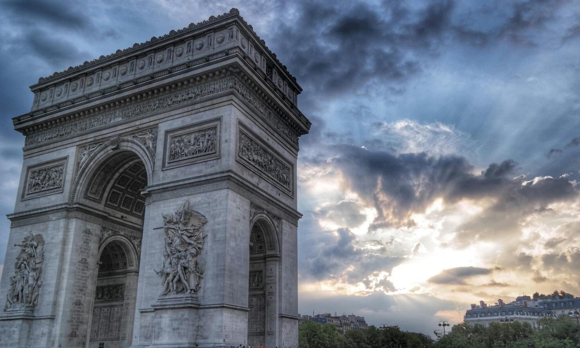 Arc of Triomphe Cloudy Sky