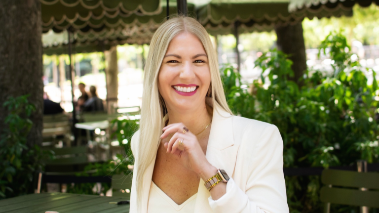 Professional woman in park